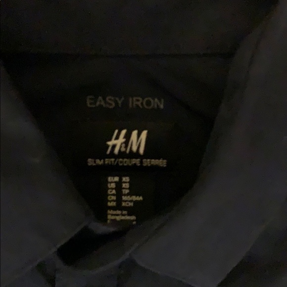 H&M navy dress shirt men’s xs - Picture 3 of 4